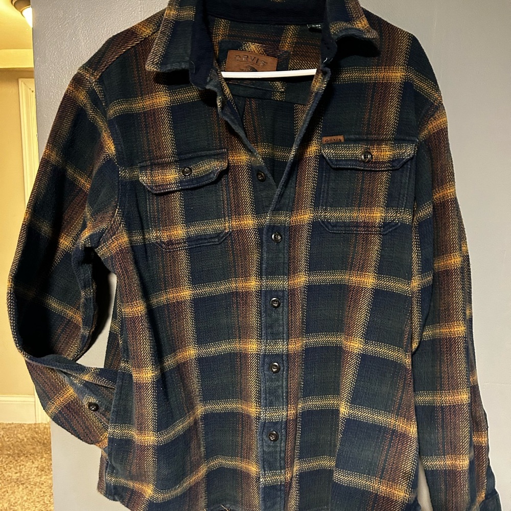 Orvis men’s plaid button up shacket